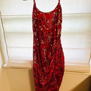 Pink & Gold Sequin Dress